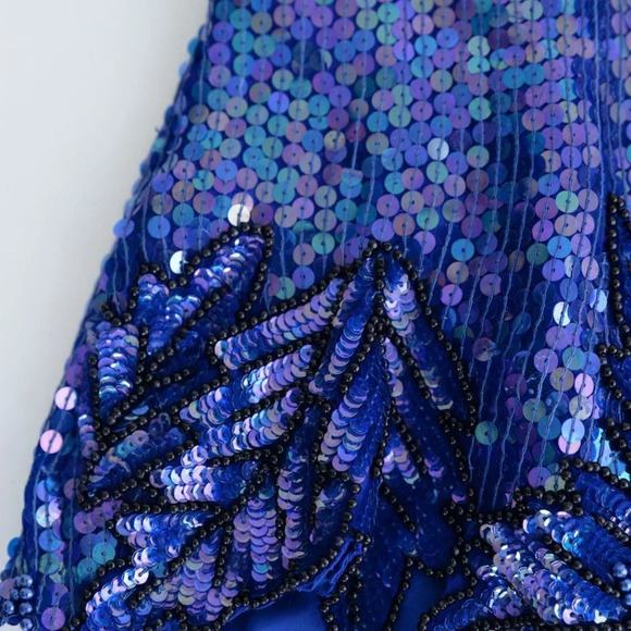 Vintage Lord & Taylor Purple 100% Silk Deadstock Sequins Short Sleeve Blouse M - Picture 10 of 15